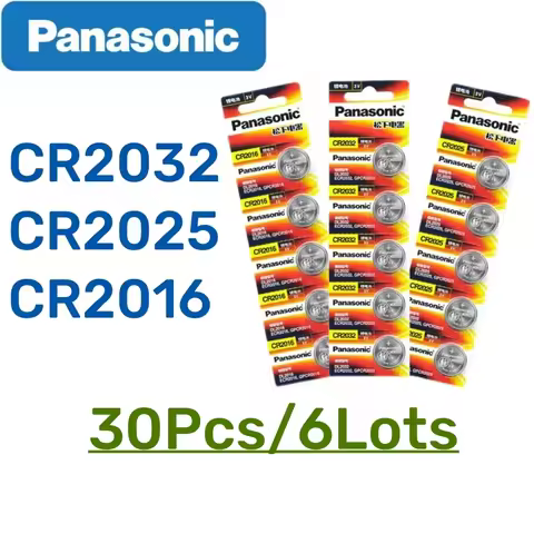 30Pcs Panasonic CR2032 3v Button Batteries CR2025 CR2016 Cell Phone Coin Lithium Battery For Clock E