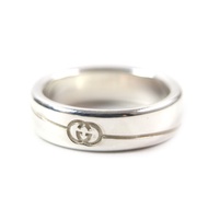 Excellent condition GUCCI 774052 Diagonal Interlocking G Ring, current model, AG925 Silver, Size 17,
