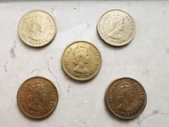 1973年膽幣英女皇一毫5枚好品相(包郵)