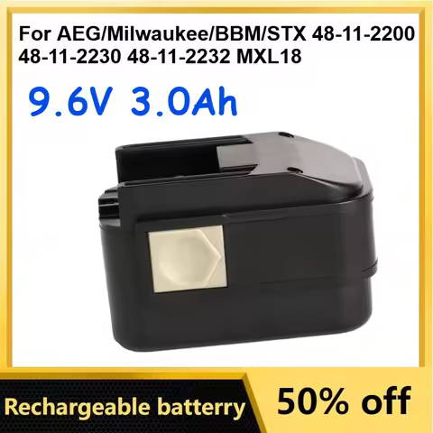 9.6V 3.0Ah Ni-MH Battery for AEG/Milwaukee/BBM/STX Tool Battery 48-11-2200 48-11-2230 48-11-2232 MXL