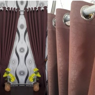 PROMO Gorden Jendela Minimalis Blackout Merah Maroon Polos Import 1 Set Gorden Pintu Termurah