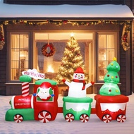 [tenlzsp0bc] 8.5 ft Christmas Inflatables Train Lighted Lovely Inflatable Statue Built in Lights Lig