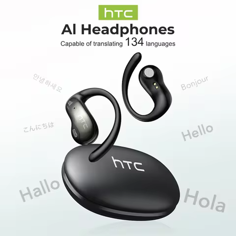 HTC NE19 Bluetooth Earphones OWS Sports Wireless Headphones Powerful Bass AI Translator Earbud Water