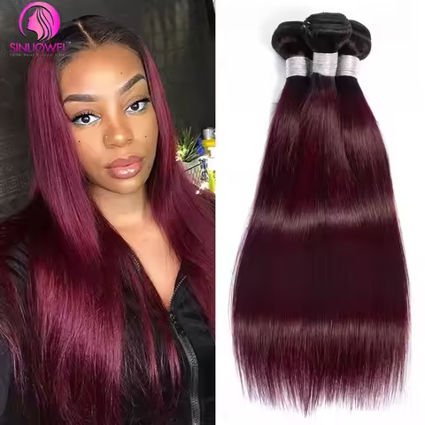 Brazilian 1B99j Color Straight Remy Human Hair Bundles Hair Extensions Straight Human Hair Bundles B