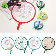 MEIHUAA Pocket Fan, Gift Foldable Cartoon Small Fan, Portable PET Mini Pocket Cloth Fan