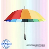 ☂(16 pcs ribs)Rainbow Umbrella automatic umbrella folding automatic fibrella umbrella long umbrella
