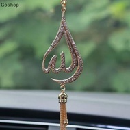 Goshop 1 Piece Of Droplet Shaped Metal Rhinestone Inlaid Car Ornament Car Rearview Mirror Decoration