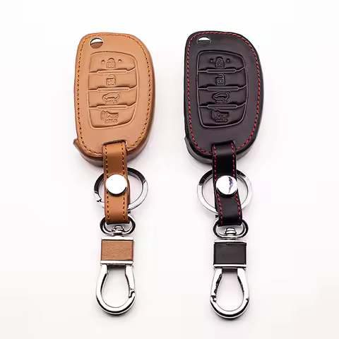 4 buttons Car Leather Key Case for Hyundai IX35 I IX25 I10 I20 Sotaque Elantra IX35 IX45 3 buttons l