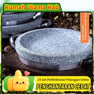 Stone Pan roundness pan Grill Ribs Pork Belly-Stone pan Sizzling pan BBQ/Multi-Function Stone Grill 
