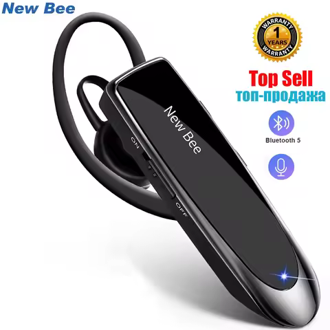 New Bee B41 Bluetooth Headset V5.0 Wireless Earphones Headphones with Mic 24Hrs Earbuds Earpiece Min