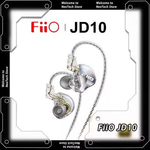 FiiO JD10 Portable Wired Earphone With Mic Hifi High Sound Stereo Earphone CCAW Voice Coil DSP Custo