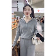 Women's Autumn Winter Active Shirt and Hat Set A87