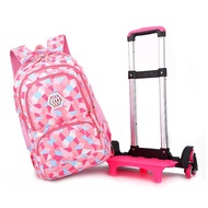 2018 New Removable Children School Bags with 2/6 Wheels for Girls Trolley Backpack Kids Wheeled Bag