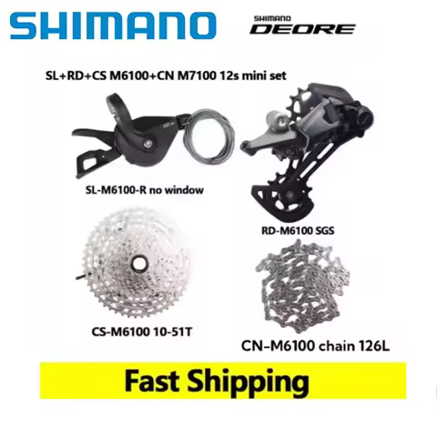 SHIMANO DEORE M6100 Groupset SL RD CN CS M6100 For 1x12s MTB Rear Derailleur 10-51T Cassette Sunshin