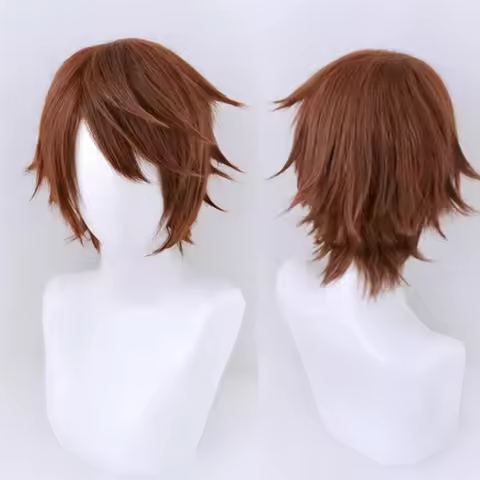 Anime Yagami Light Cosplay Wig 30cm Dark Brown Short Hair Heat Resistant Synthetic Wigs Halloween