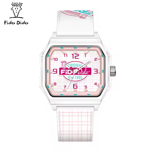 Fido Dido 7-Up Dopamine Sports Watch 50M Waterproof Silicone Strap Square Couple Watches Unisex Gift