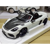 [Orphan] Mini Cut 1: 18 Porsche 718 spyder rs White Blue Wheel Car
