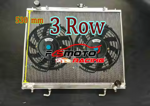 Aluminum Radiator + Fan For Mitsubi-shi Pajero III Shogun/Sfx V60/V70/V80 NM NP NS NT 4M40/4M41 2.8/