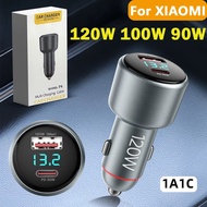 For Xiaomi Car Charger 120W 100W HyperCharge Super Fast Charging In Car Cargador Auto For Mi 17 15 1