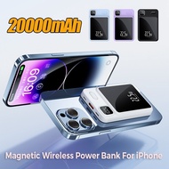 (SG ready stock)20000mAh Magnetic Power Bank Fast Charging PD20W 22.5W Wireless Powerbank Portable For iphone Samsung