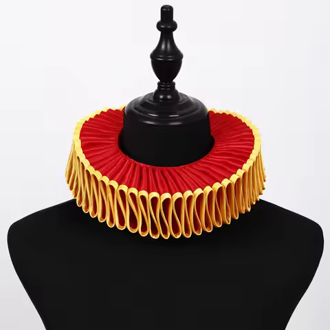 Handmade Shakespeare Literary Fake Collar Clown Retro Loaf Collar Medieval Queen Elizabeth Accessori