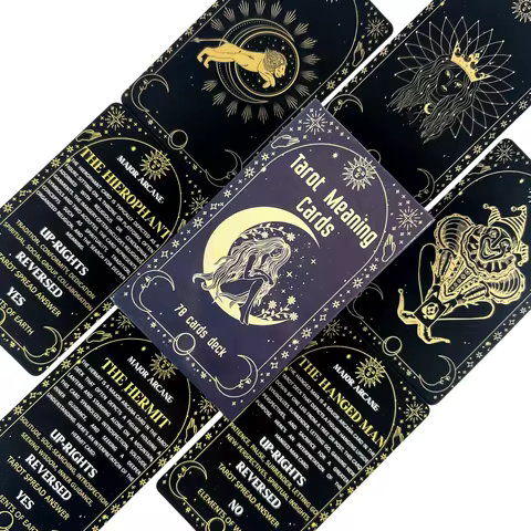 Meaning Tarot Cards 78 Cards Deck English Visions Divination Edition Board Game for Beginners Pocket