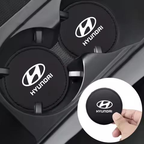 For Hyundai Solaris I20 I30 IX35 Tucson IONIQ5 Elantra 2Pcs Car Coaster Water Cup Bottle Holder Mat 