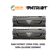 RAM(แรม) PATRIOT VIPER STEEL 32GB DDR4 [2x16GB] 3200MHZ