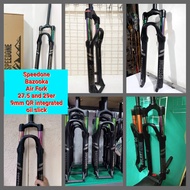 ORIGINAL SPEEDONE BAZOOKA MTB 27.5 AND 29ER LIGHTWEIGHT AIR FORK WITH BOX OIL SLICK STANCHION 100MM 