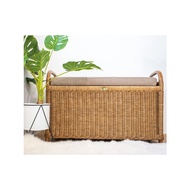 Rattan Storage Bench - Off White/Honey/Walnut
