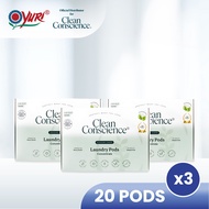 (Bundle of 3) Clean Conscience 5-in-1 Laundry Pod Odour Care 20 Pods x3 - Plastic Waste Free