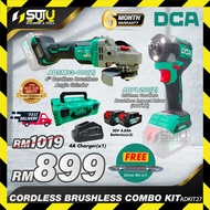 DCA ADKIT27 Brushless Cordless Combo Kit (ADPL208Z Impact Driver + ADSM03-100Z Angle Grinder + 2Bat 