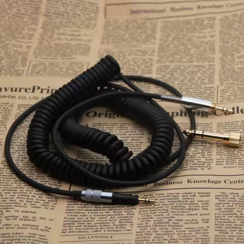 Poyatu Spring Relief Coiled Cable for Audio Technica ATH-M50x ATH-M40x ATH-M70x ATH M50x M40x M70x H