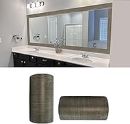 YESUS 10M Gray Oak Wood Grain Wallpaper Border Removable PVC Waterproof Peel and Stick Wallpaper,Bathroom Mirror Frame Border Sticker Wall Decor 3.93in by 393in