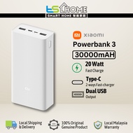 Xiaomi Mi Powerbank 3 USB Type C Fast Charge (30000mAh/18W) PB3018ZM Quick Charging USB-C