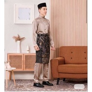 Men's Malay Wedding Ceremony Shirt with Bonus White Songket, Luxurious, Classy Look + Bonus Black Pe