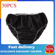 50Pcs/Set Non Travel Ladies Women Men Woven Paper Brief Disposable Black Unisex Panties Underwear