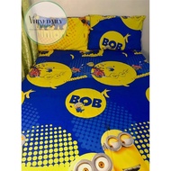 ❀☄﹍Minions - Canadian Cotton Bedsheet  with 2 Pillow Case