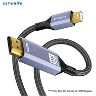 8K60Hz Mini DisplayPort to HDMI Cable 4K120Hz Mini DP to HDMI Cord 2K165Hz for NVIDIA RTX iMac Surfa