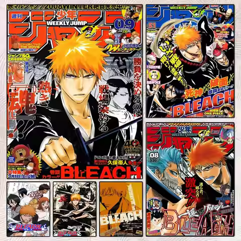 Japanese Anime B-Bleach Poster Perfect Sticker Self Adhesive Wall Art Designed for Home Office Dinin