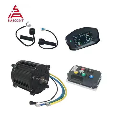 QSMOTOR 180 8KW 72V 90H Encoder Mid Drive Motor Conversion Kits With Fardriver Controller Speedomete