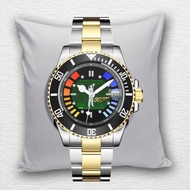 Jam Tangan Pria GOLDEN EYES 007 JAMES BOND Tanggal Stainless Steel Perak Silver Gold Cowok Dewasa Cu