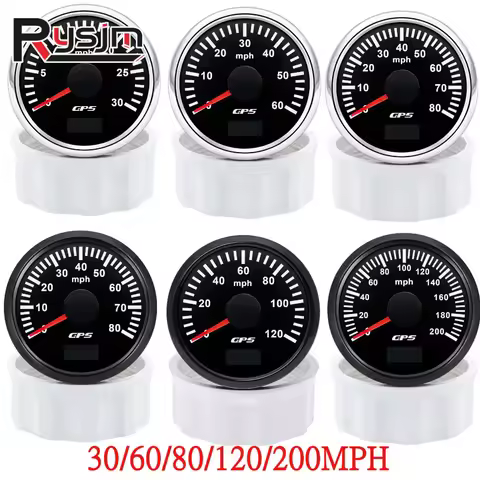 HD 52mm Marine Boat Digital GPS Speedometer Odometer Gauge 30MPH 60MPH 0-80MPH 0-120MPH 0-200MPH For