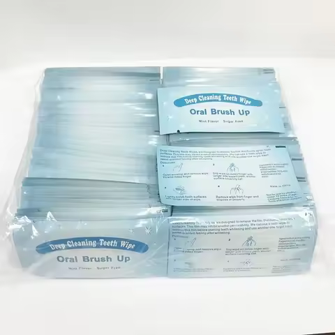 100pcs Deep Cleaning Teeth Wipes Teeth Whitening Aid Dental Brush Up Finger Wipe Tooth Cleaning Oral