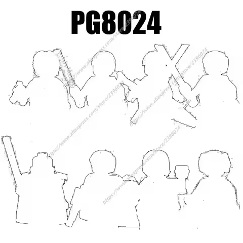 PG8024 Action Figures Movie accessories Building Blocks Bricks toys PG662 PG663 PG664 PG665 PG666 PG