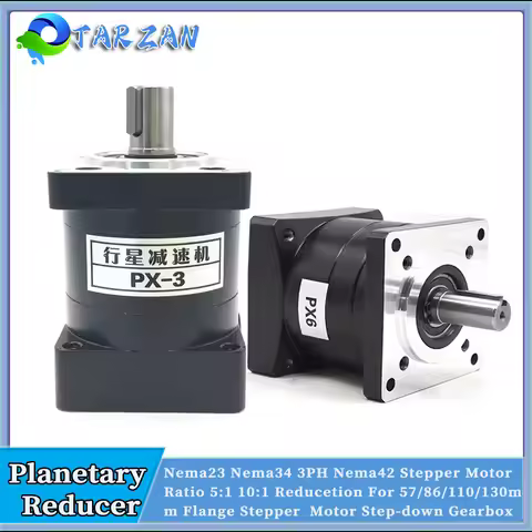 Nema23 Nema34 Planetary Gear Speed Ratio 3:1,5:1,10:1~216 Nema42 Step-down Gearbox For 57/86/110/130