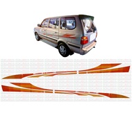 Toyota Unser Type 2 Car Side Body Sticker Decorative OEM Style Decal Vinyl Lining (Orange)