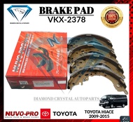 BRAKE SHOE TOYOTA HIACE 2005-2015 REAR VKX-2378 "NUVO-PRO BRAND"