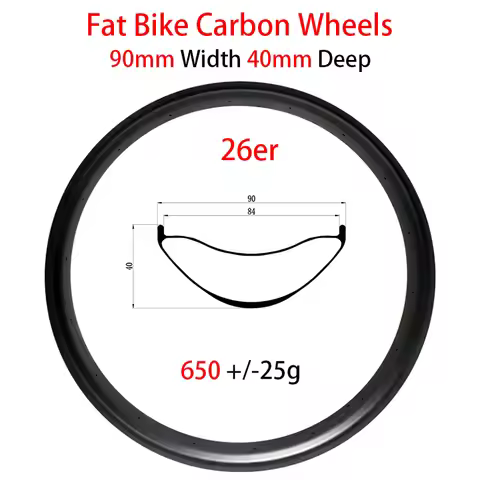 26er Snow Bike Carbon Wheels Fat Tire Bicycle Wheels Clincher Tubeless 90mm Width BIG snow sand 26in