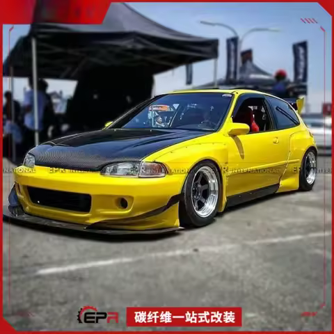 For Honda Civic EG Carbon Fiber Rocket Bunny Full Wide Body Kit